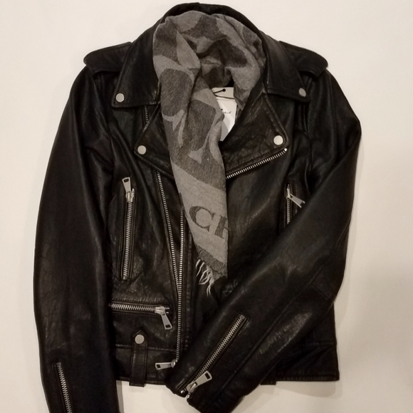 7 For All Mankind Leather Motorcycle Jacket - Picture 3 of 14